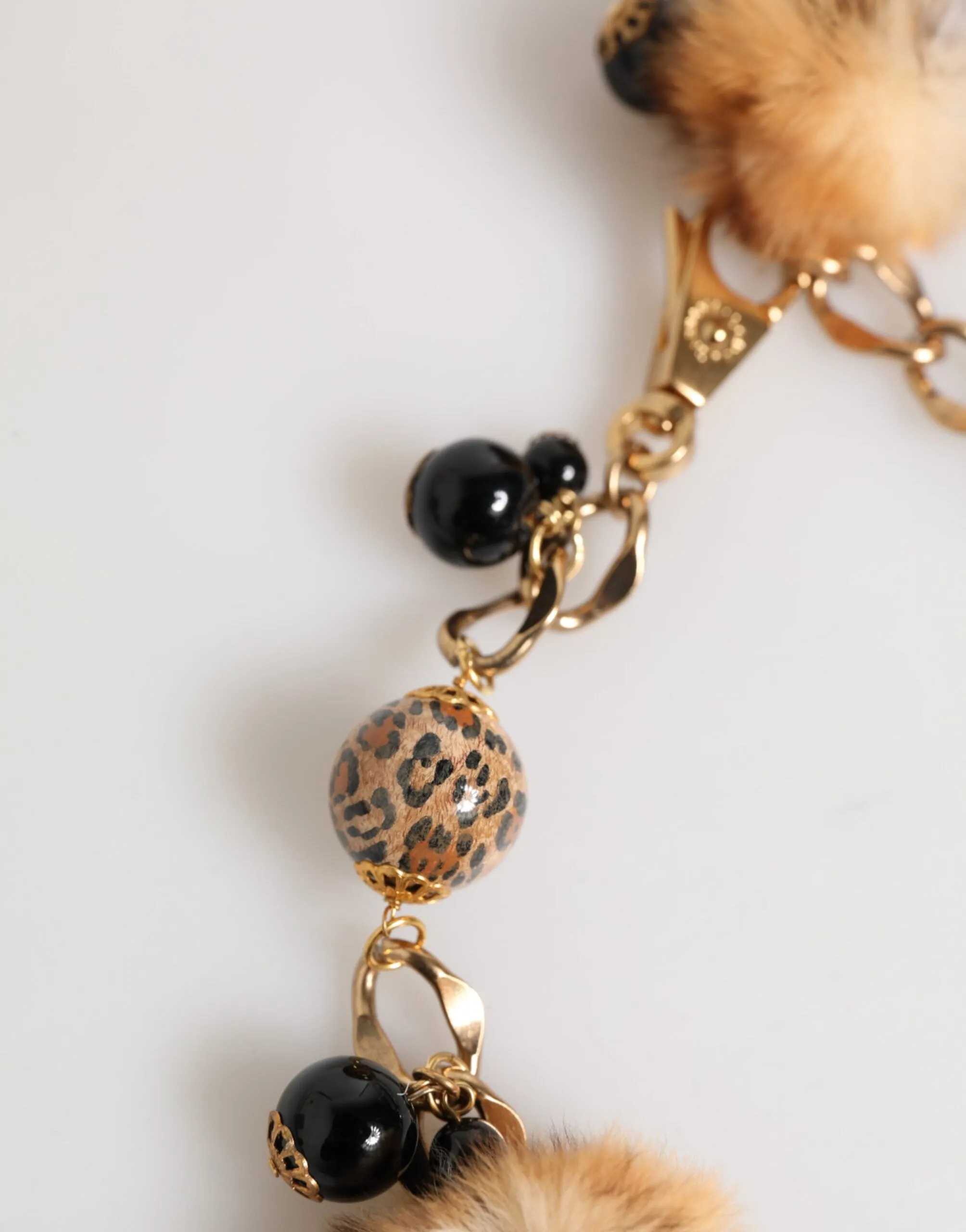 Dolce & Gabbana Gold Black Crystals Lapin Fur Filigree Choker Necklace sold by Siebentaschen product image thumbnail 4