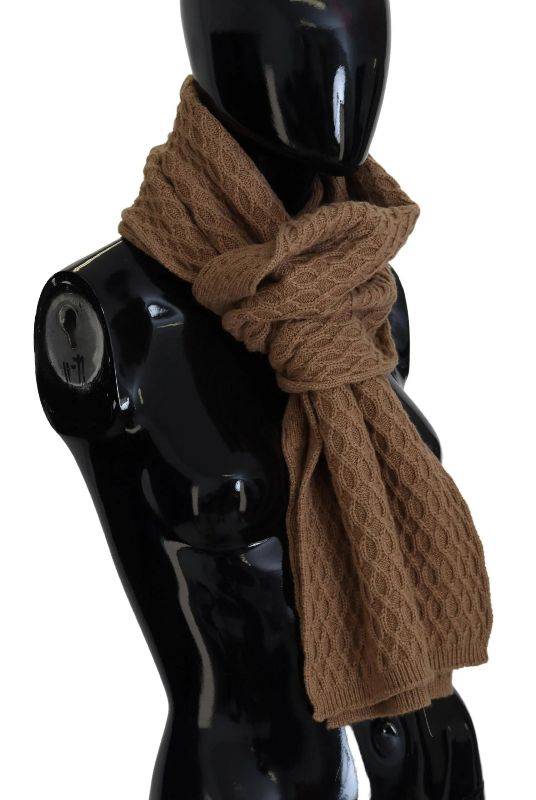 Dolce & Gabbana Dark Brown Wrap Shawl Knitted Camel Scarf sold by Siebentaschen product image thumbnail 3