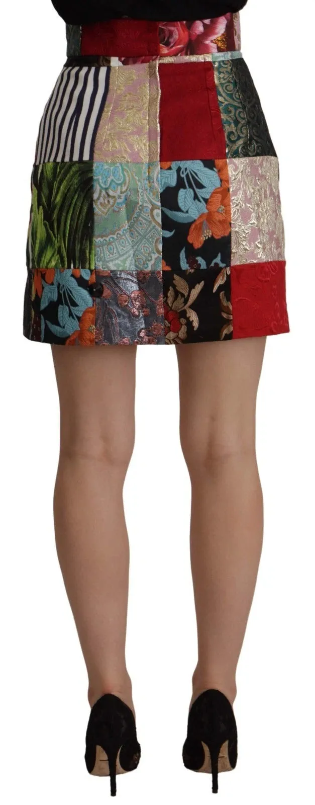 Dolce & Gabbana Multicolor Patchwork A-line Polyester Skirt sold by Siebentaschen product image thumbnail 2