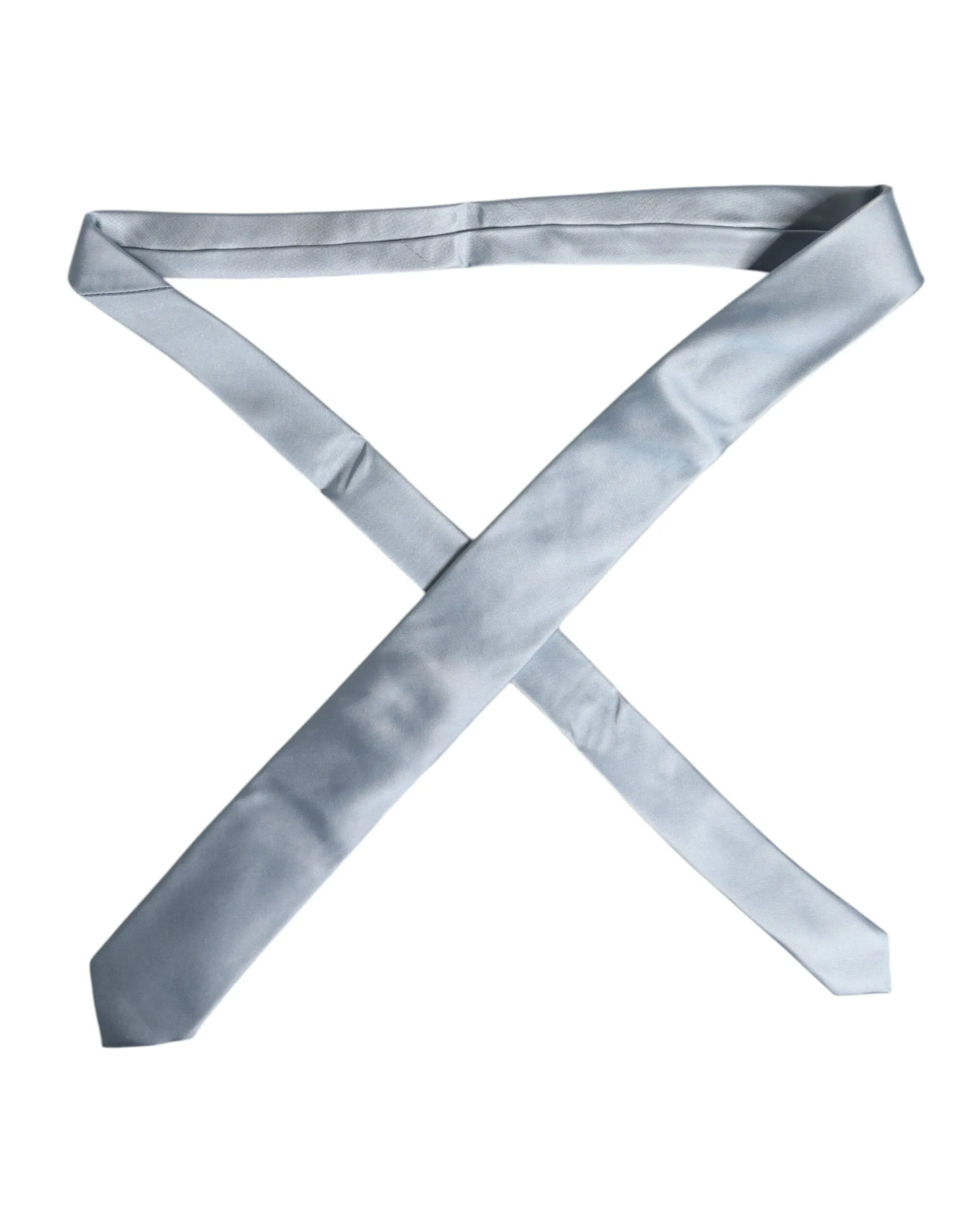 Dolce & Gabbana Light Blue Solid Silk Adjustable Necktie Tie sold by Siebentaschen product image thumbnail 4