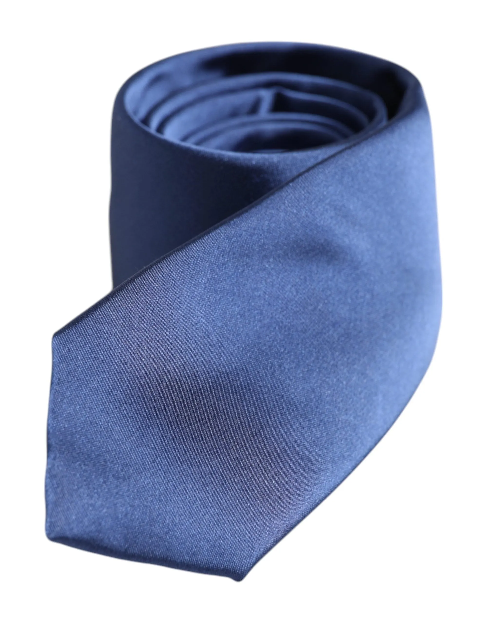 Dolce & Gabbana Blue Solid Silk Adjustable Necktie Tie sold by Siebentaschen product image thumbnail 3