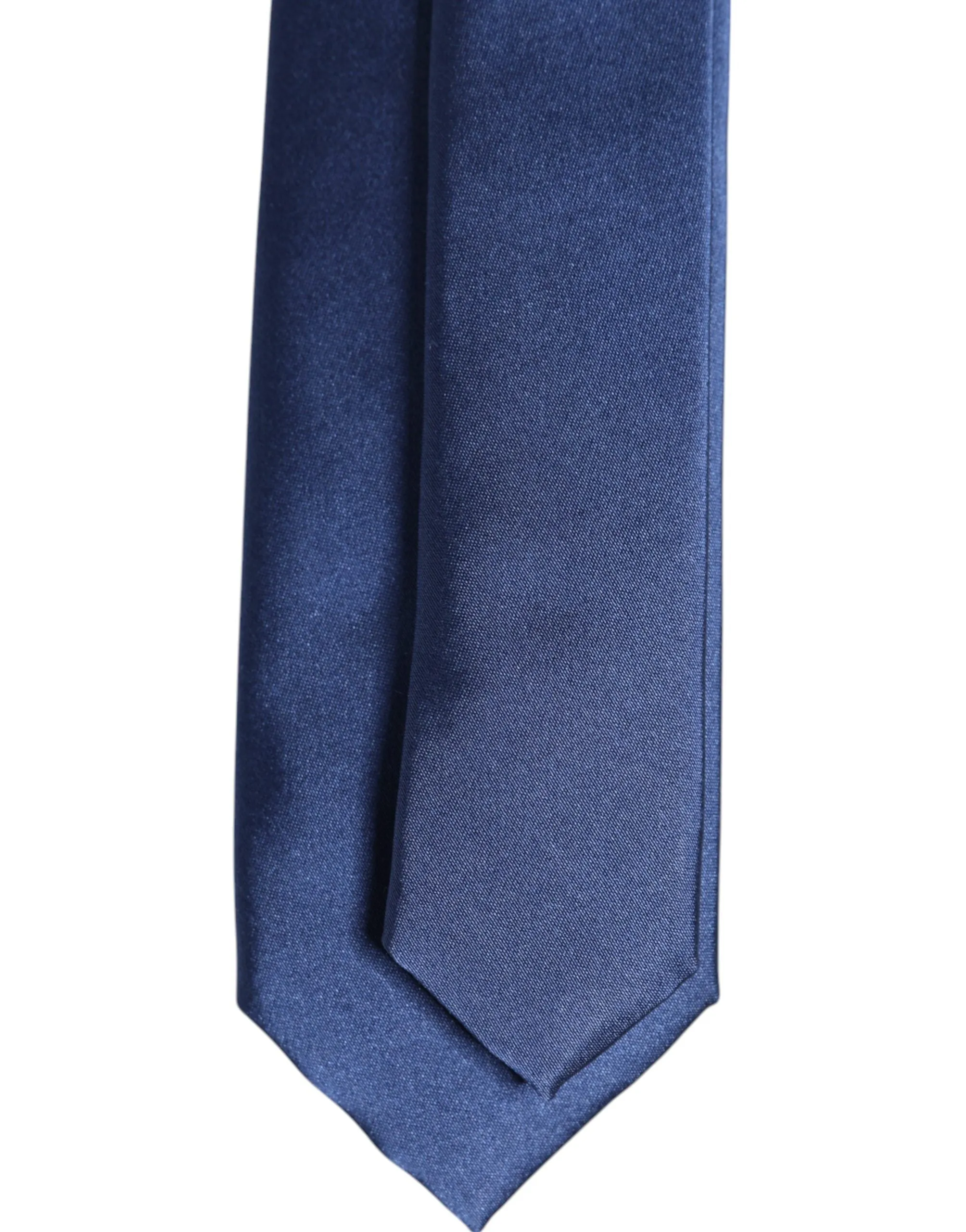 Dolce & Gabbana Blue Solid Silk Adjustable Necktie Tie sold by Siebentaschen product image thumbnail 5
