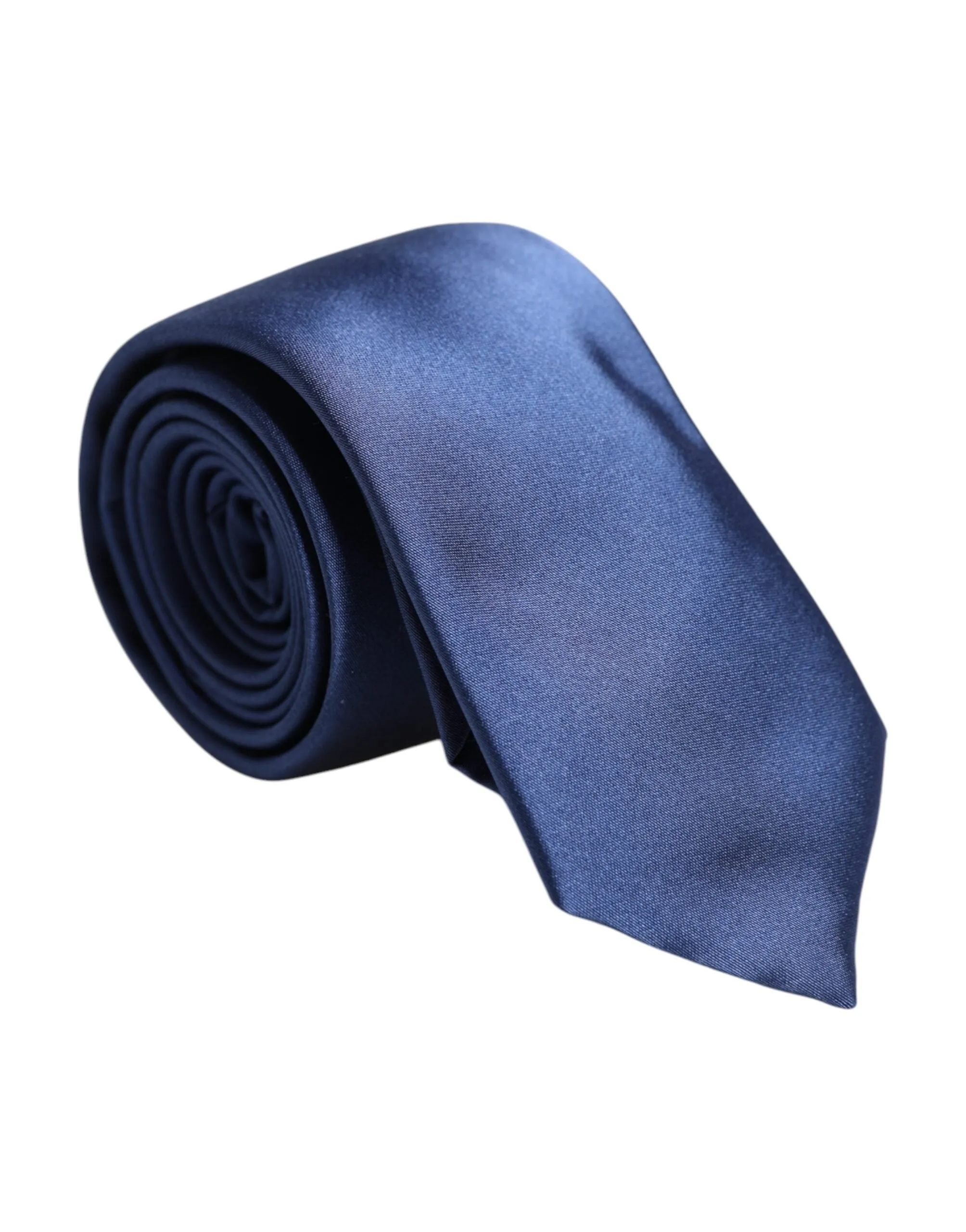 Dolce & Gabbana Blue Solid Silk Adjustable Necktie Tie sold by Siebentaschen product image thumbnail 2