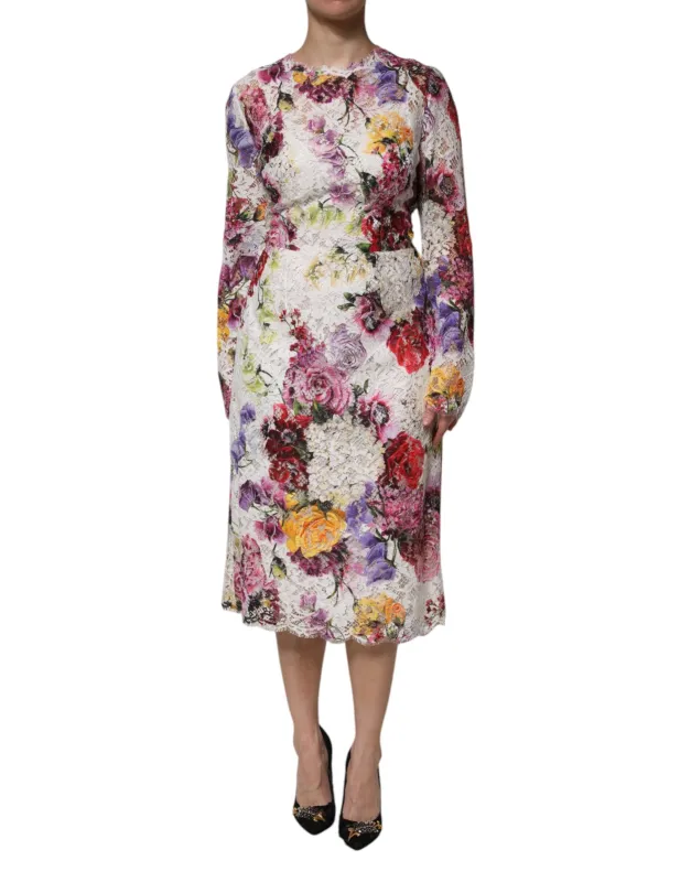 Dolce & Gabbana Multicolor Floral Long Sleeve A-line Dress sold by Siebentaschen