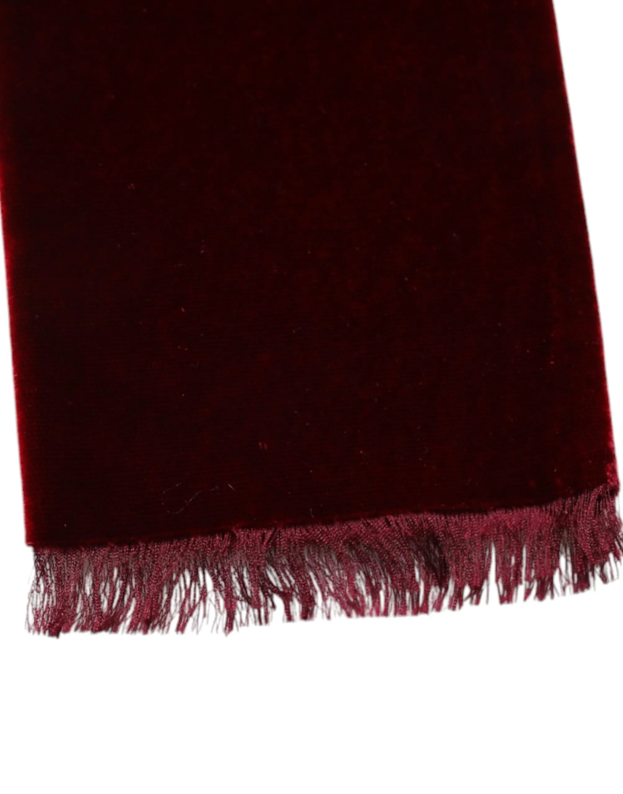 Dolce & Gabbana Bordeaux Cotton Silk Fringe Shawl Wrap Scarf sold by Siebentaschen product image thumbnail 4