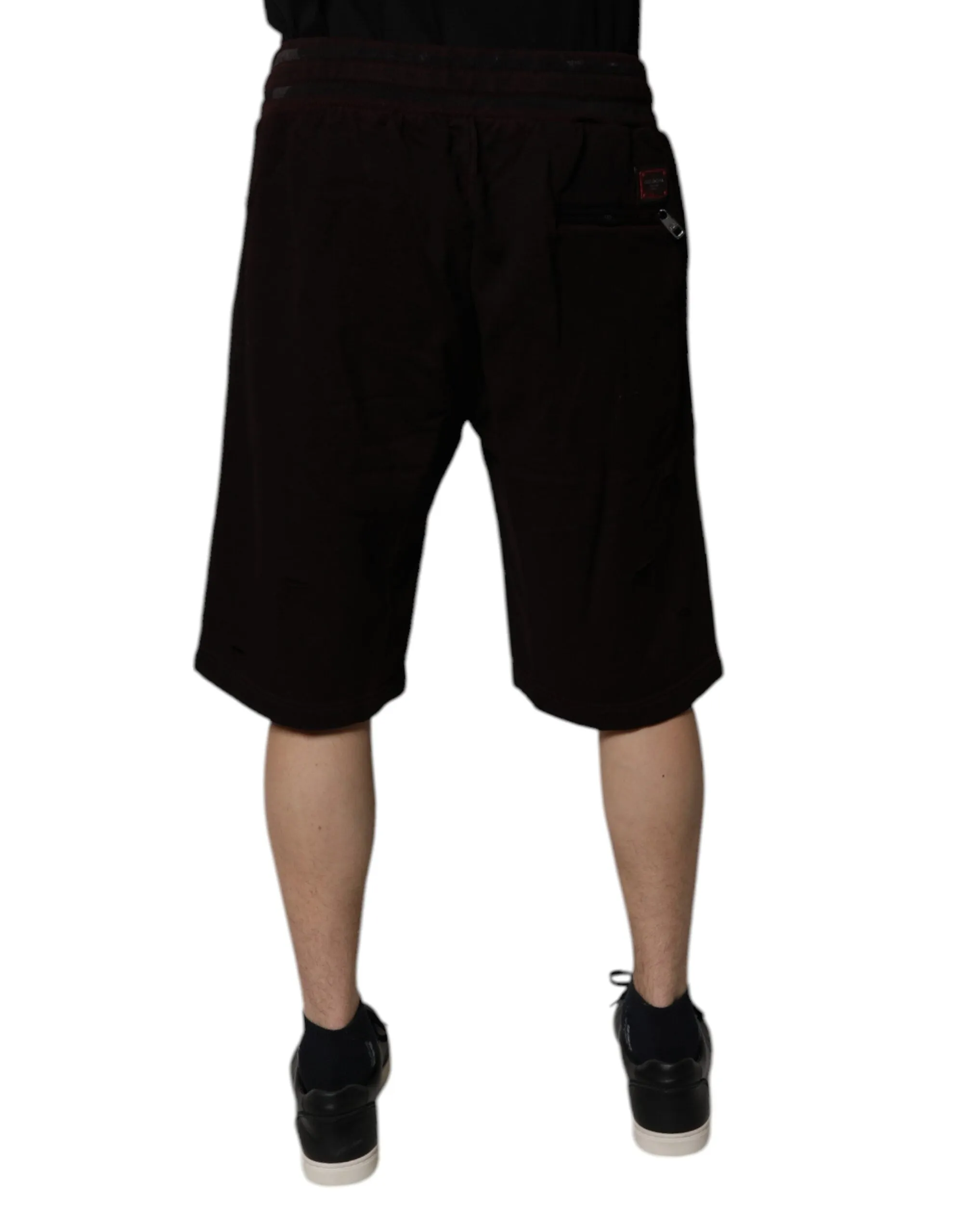 Dolce & Gabbana Maroon Cotton Logo Plaque Men Bermuda Shorts sold by Siebentaschen product image thumbnail 4