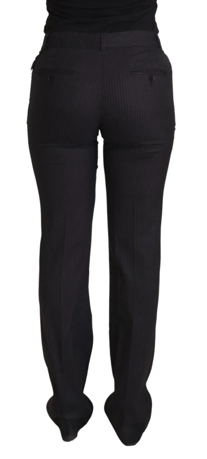 Dolce & Gabbana Black Stripes Mid Waist Trouser Pants sold by Siebentaschen product image thumbnail 3