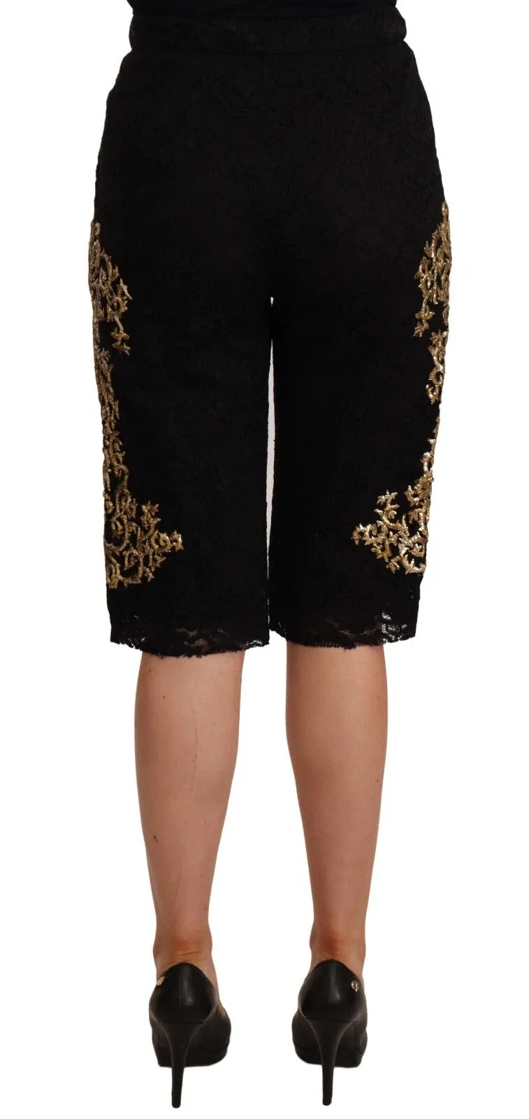 Dolce & Gabbana Black Lace Gold Baroque SPECIAL PIECE Shorts sold by Siebentaschen product image thumbnail 2