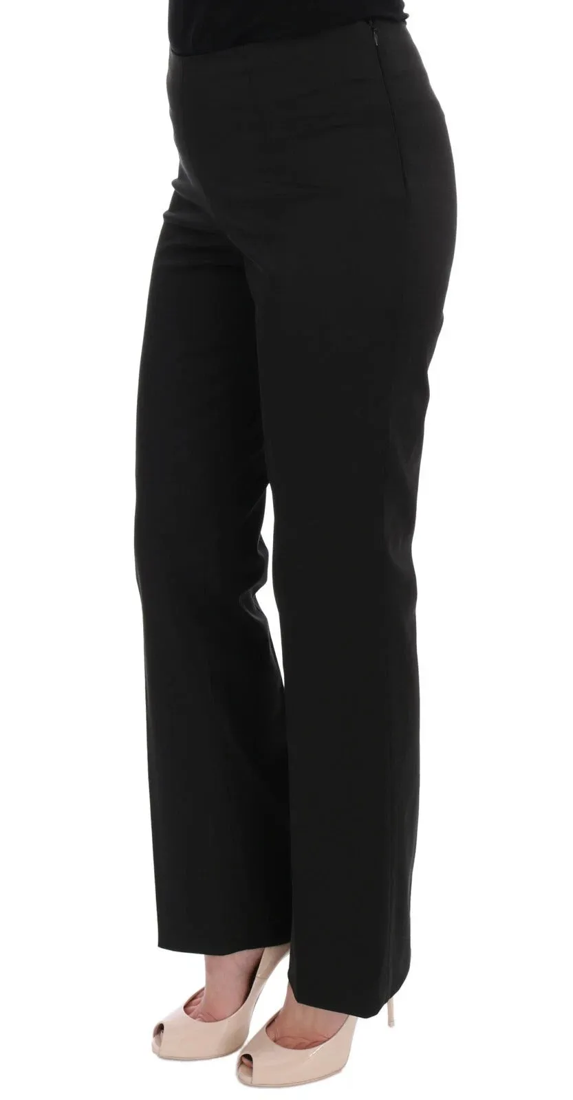 BENCIVENGA Black Stretch Straight Fit Dress Trousers Pants sold by Siebentaschen product image thumbnail 4