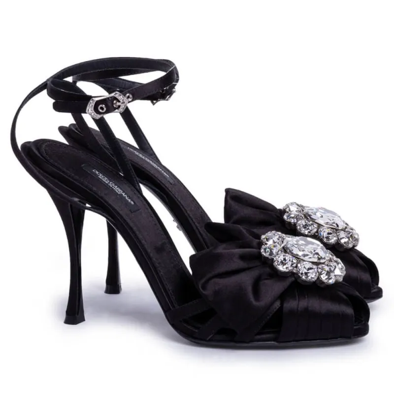 Dolce & Gabbana Black Goatskin Sandal sold by Siebentaschen