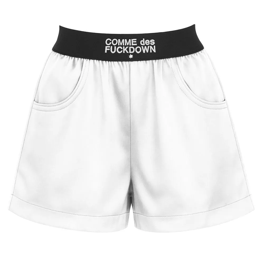 Comme Des Fuckdown White Modal Short sold by Siebentaschen