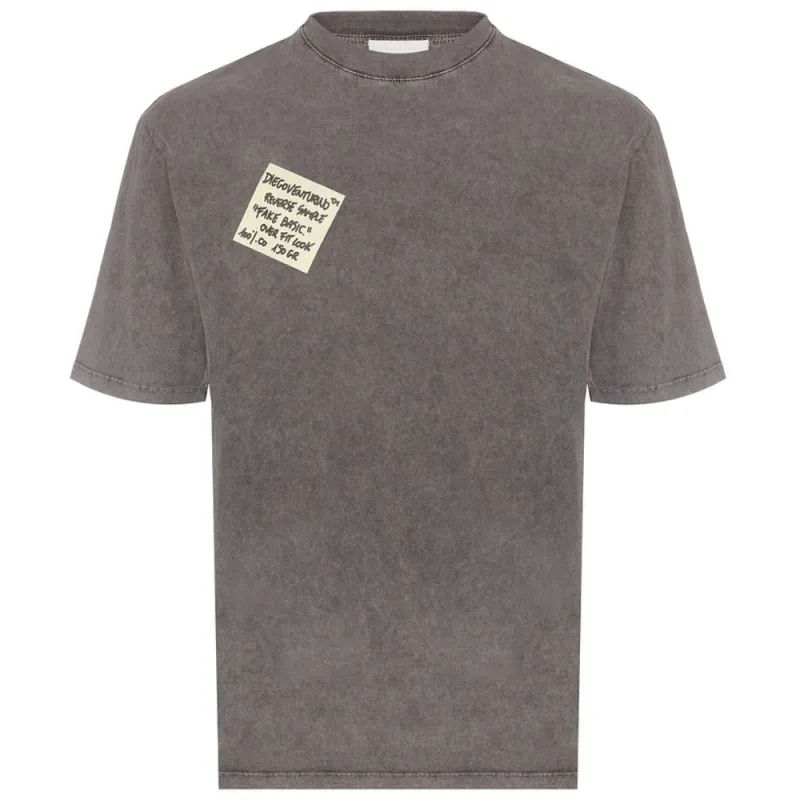 Diego Venturino Gray Cotton T-Shirt sold by Siebentaschen