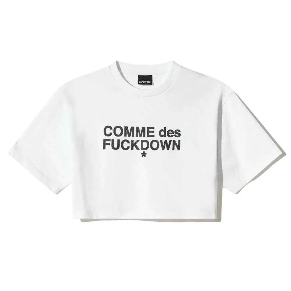 Comme Des Fuckdown White Cotton Women T-Shirt sold by Siebentaschen