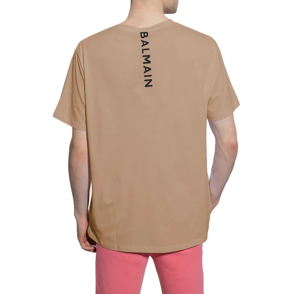 Balmain Brown Cotton T-Shirt sold by Siebentaschen product image thumbnail 2