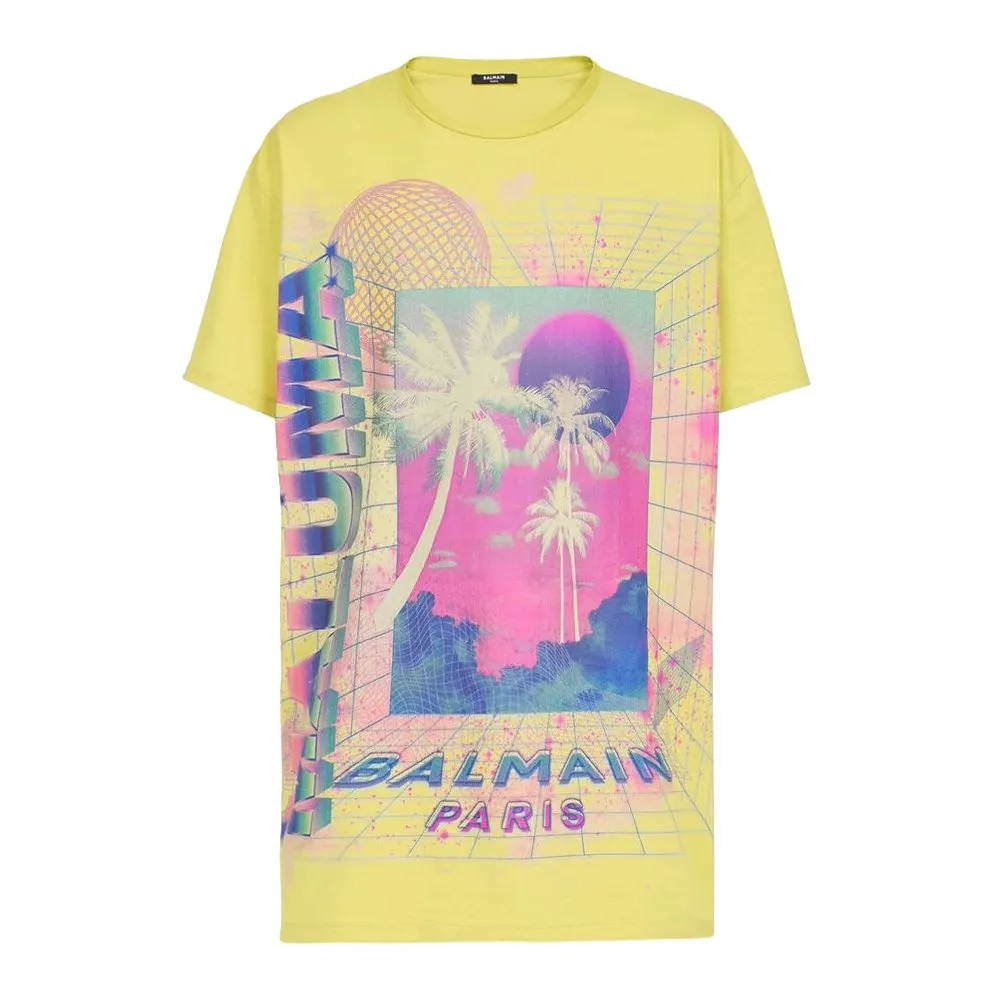 Balmain Yellow Cotton T-Shirt sold by Siebentaschen