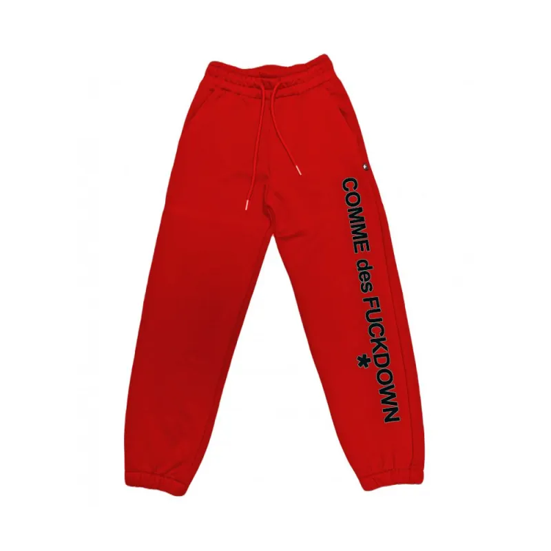 Comme Des Fuckdown Red Cotton Women Sweatpant sold by Siebentaschen