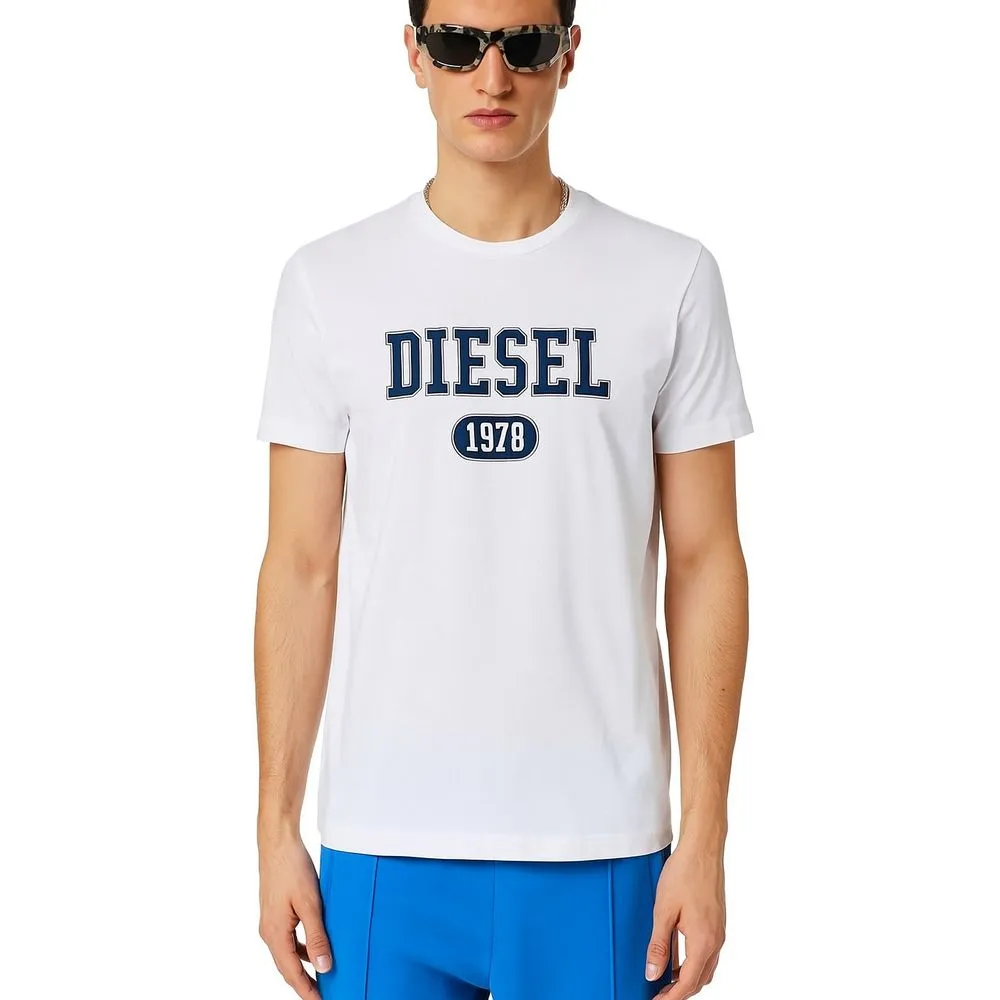 Diesel White Cotton T-Shirt sold by Siebentaschen product image thumbnail 3