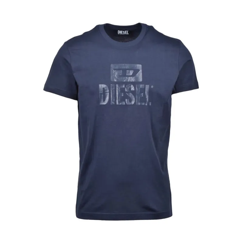 Diesel Blue Cotton T-Shirt sold by Siebentaschen