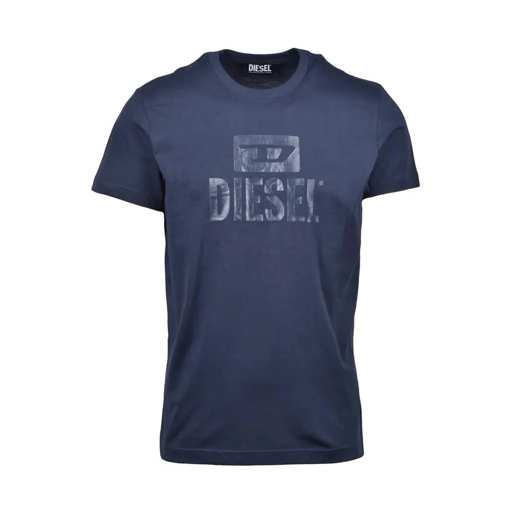 Diesel Blue Cotton T-Shirt sold by Siebentaschen