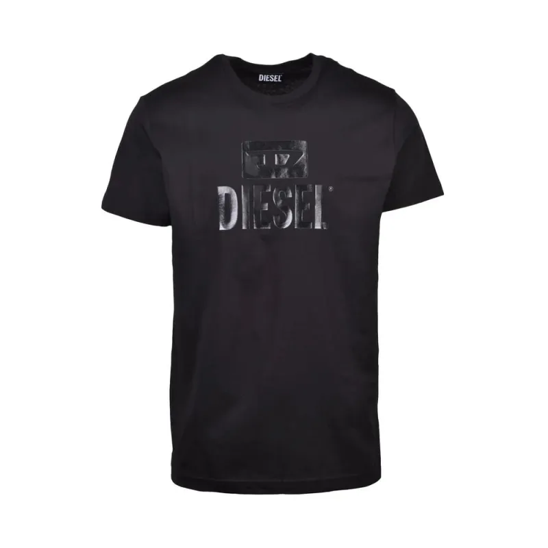 Diesel Black Cotton T-Shirt sold by Siebentaschen