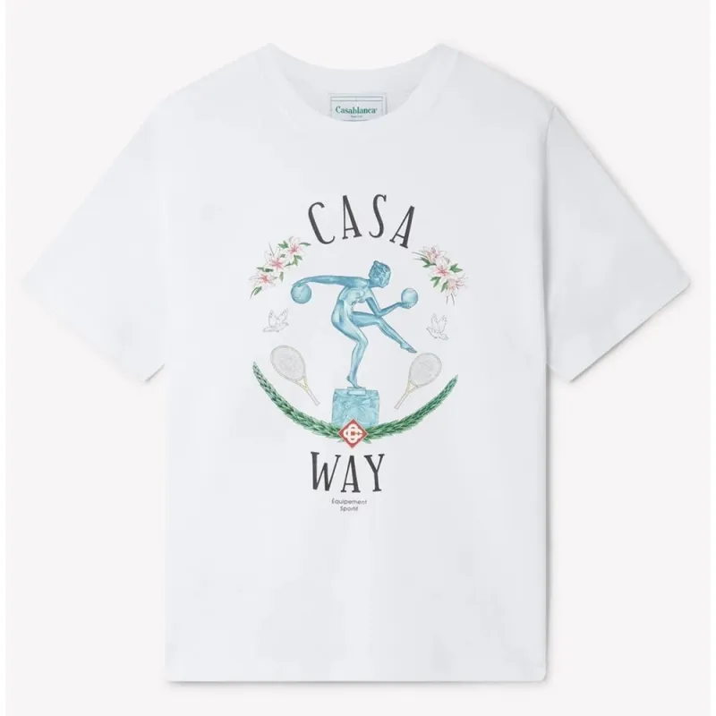 Casablanca White Cotton T-Shirt sold by Siebentaschen