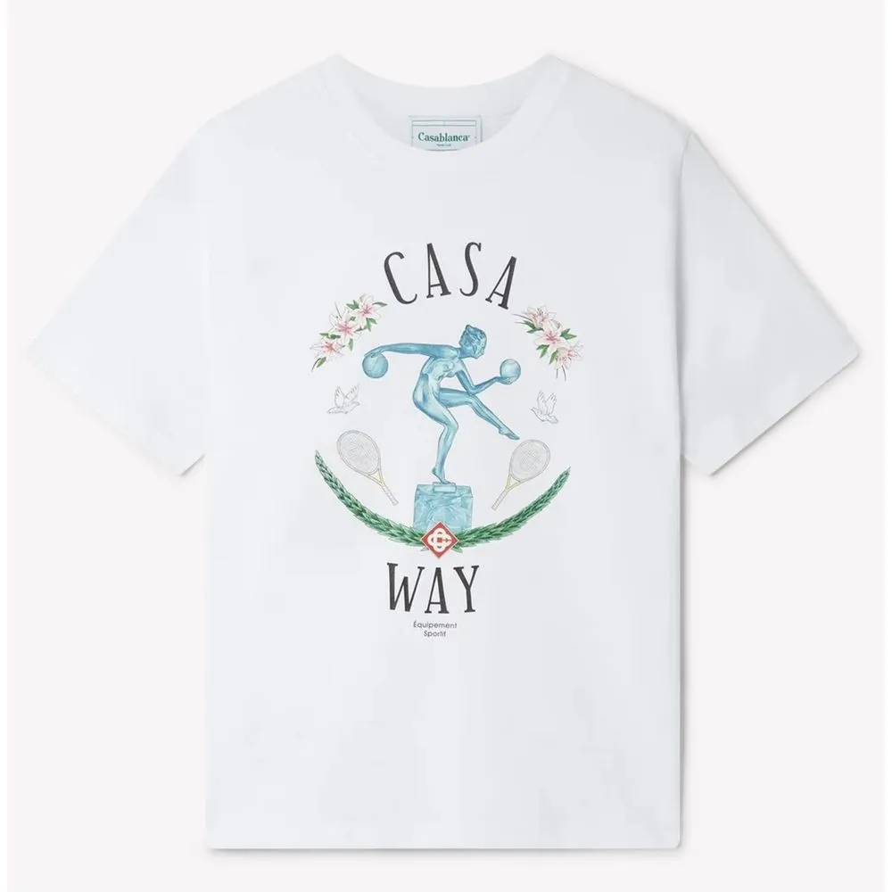 Casablanca White Cotton T-Shirt sold by Siebentaschen