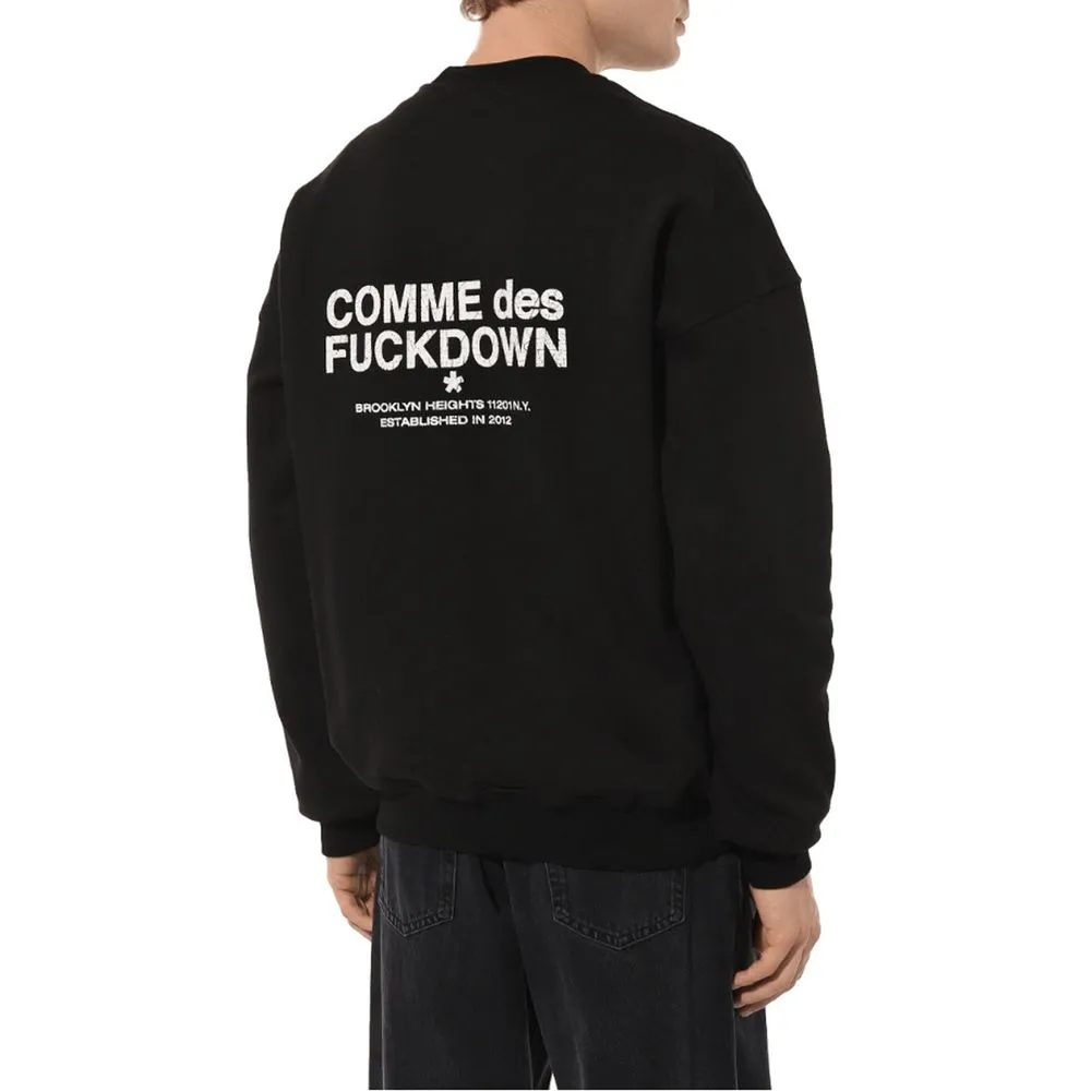 Comme Des Fuckdown Black Cotton Men's Crewneck Sweater sold by Siebentaschen product image thumbnail 2