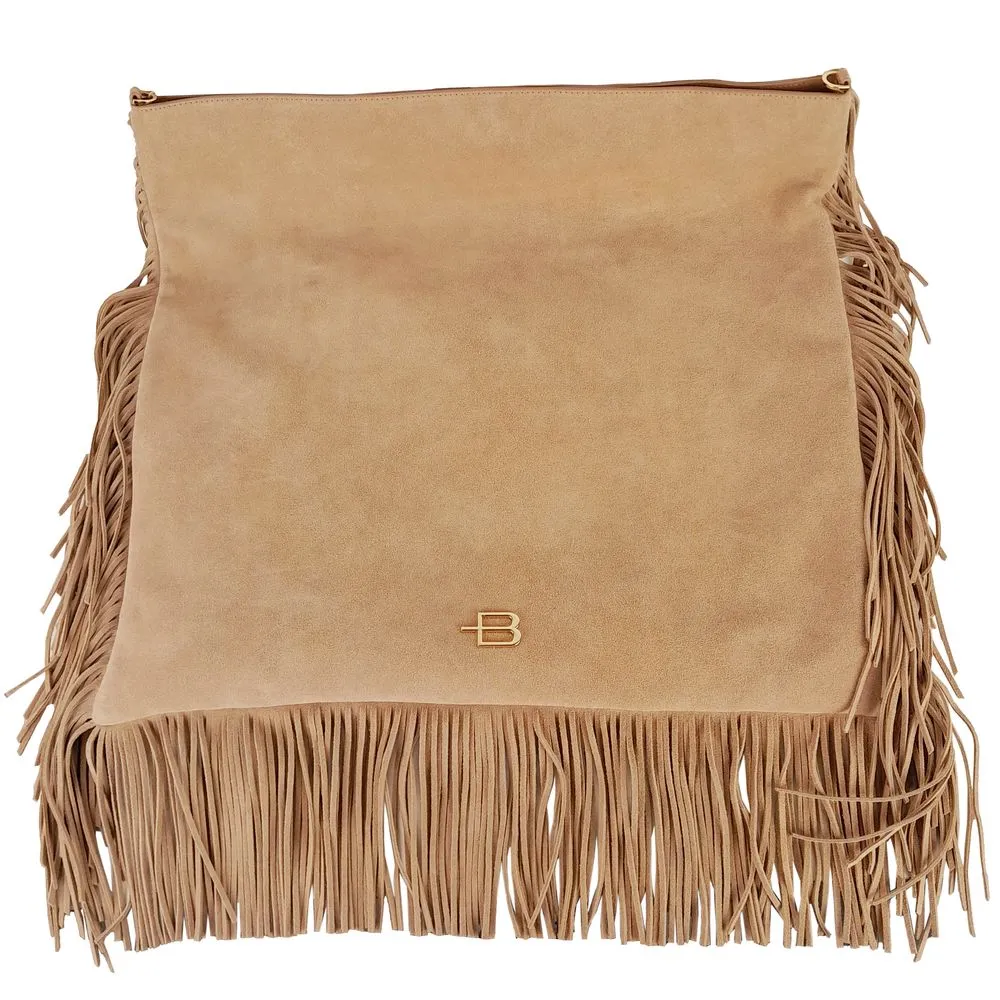Baldinini Trend Beige Calfskin Women Crossbody Bag sold by Siebentaschen