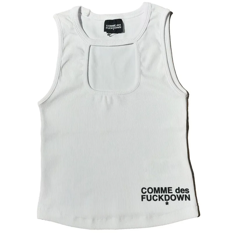 Comme Des Fuckdown White Cotton Women Top sold by Siebentaschen