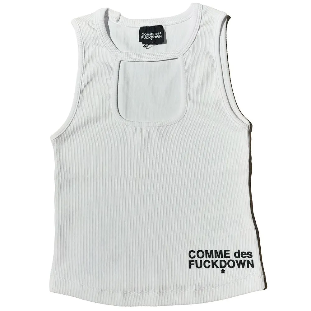Comme Des Fuckdown White Cotton Women Top sold by Siebentaschen