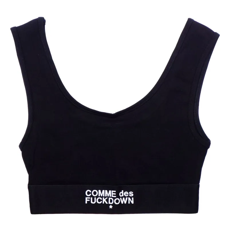 Comme Des Fuckdown Black Cotton Women Top sold by Siebentaschen