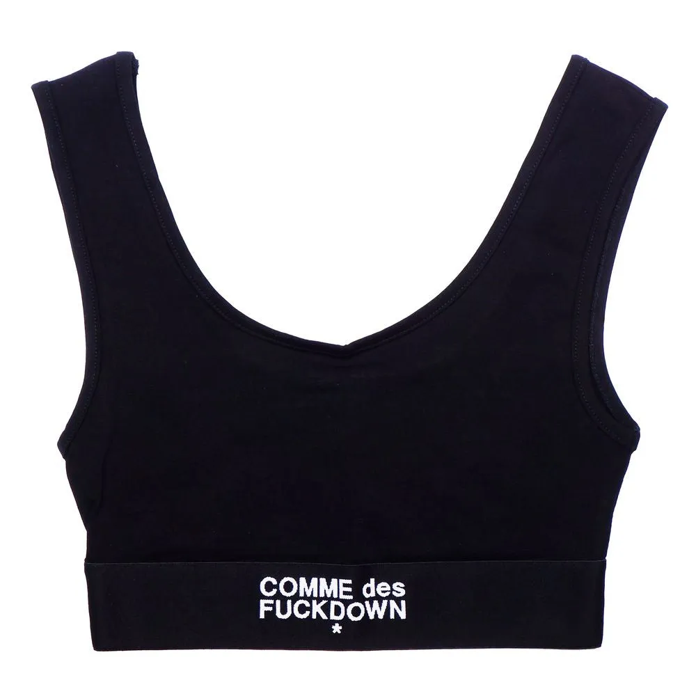 Comme Des Fuckdown Black Cotton Women Top sold by Siebentaschen