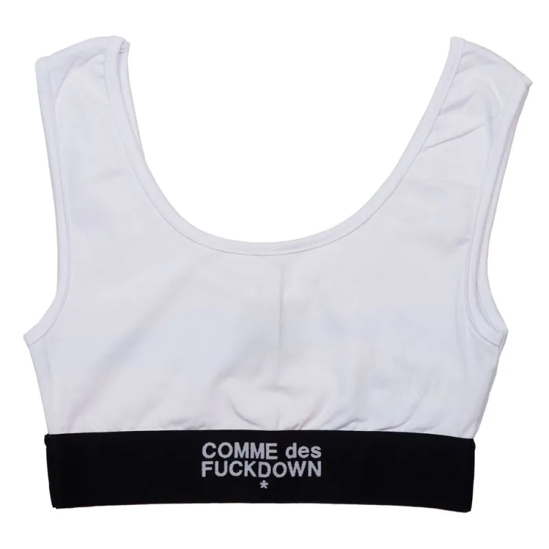 Comme Des Fuckdown White Cotton Women Top sold by Siebentaschen