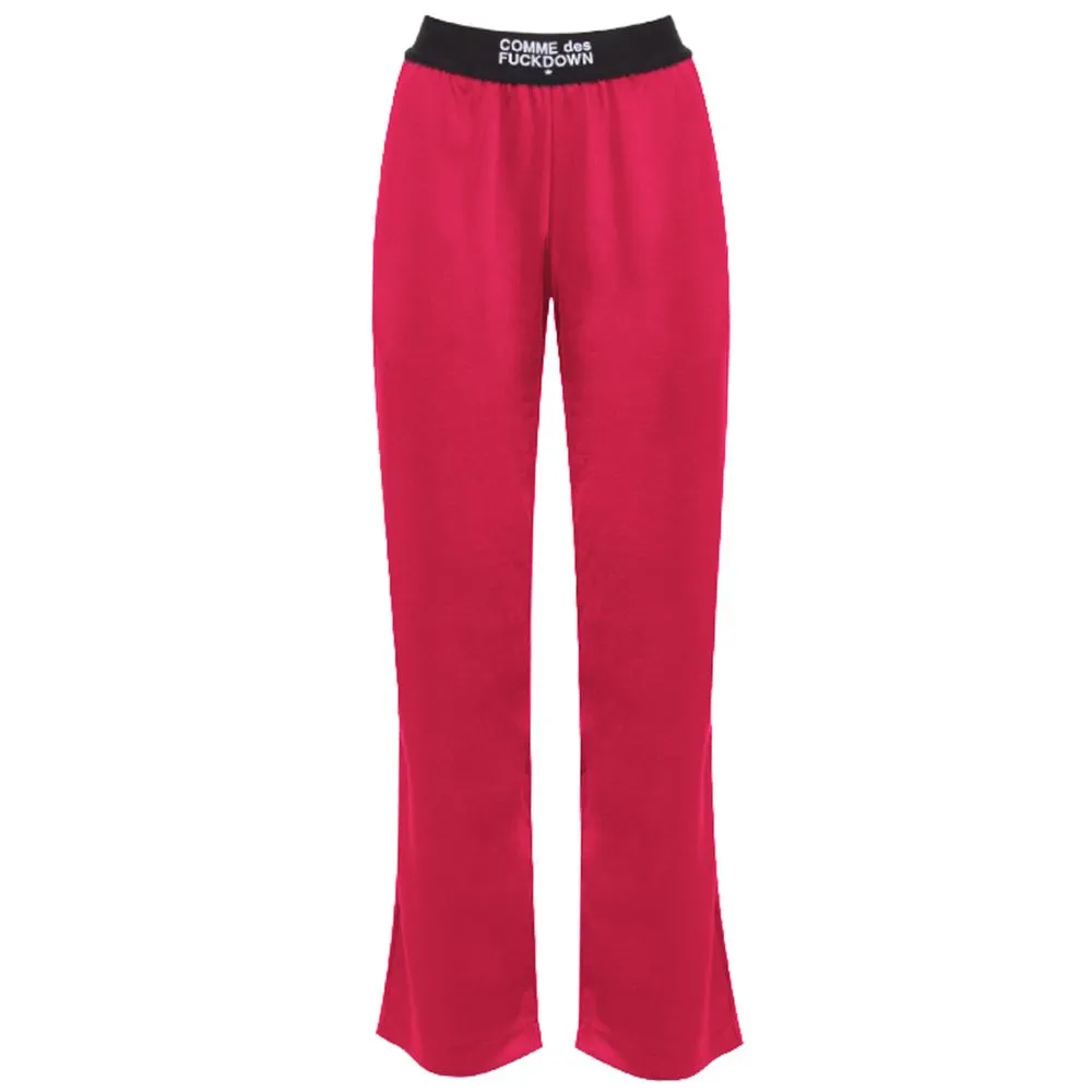 Comme Des Fuckdown Fuchsia Polyester Women Pants sold by Siebentaschen