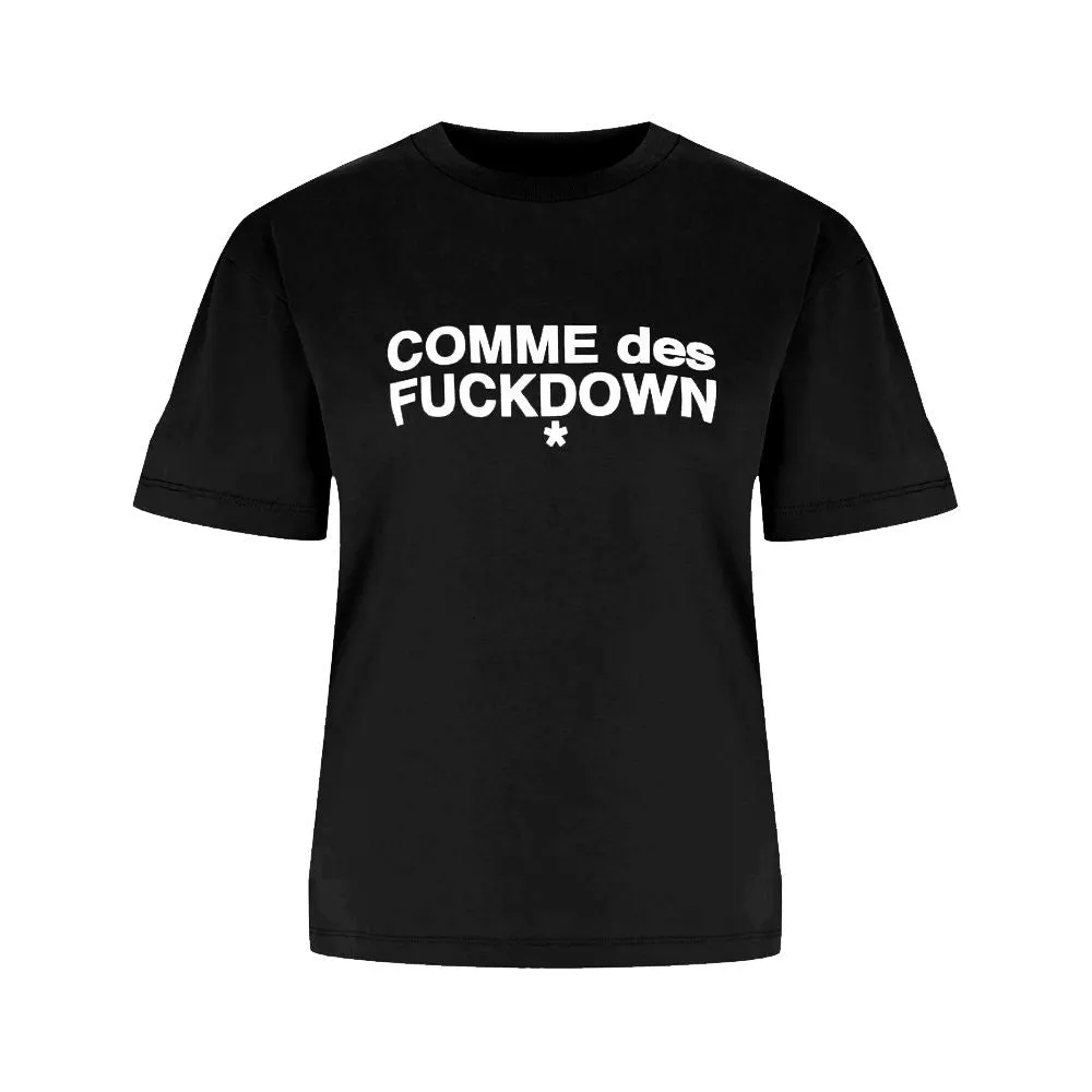 Comme Des Fuckdown Black Cotton Women T-Shirt sold by Siebentaschen