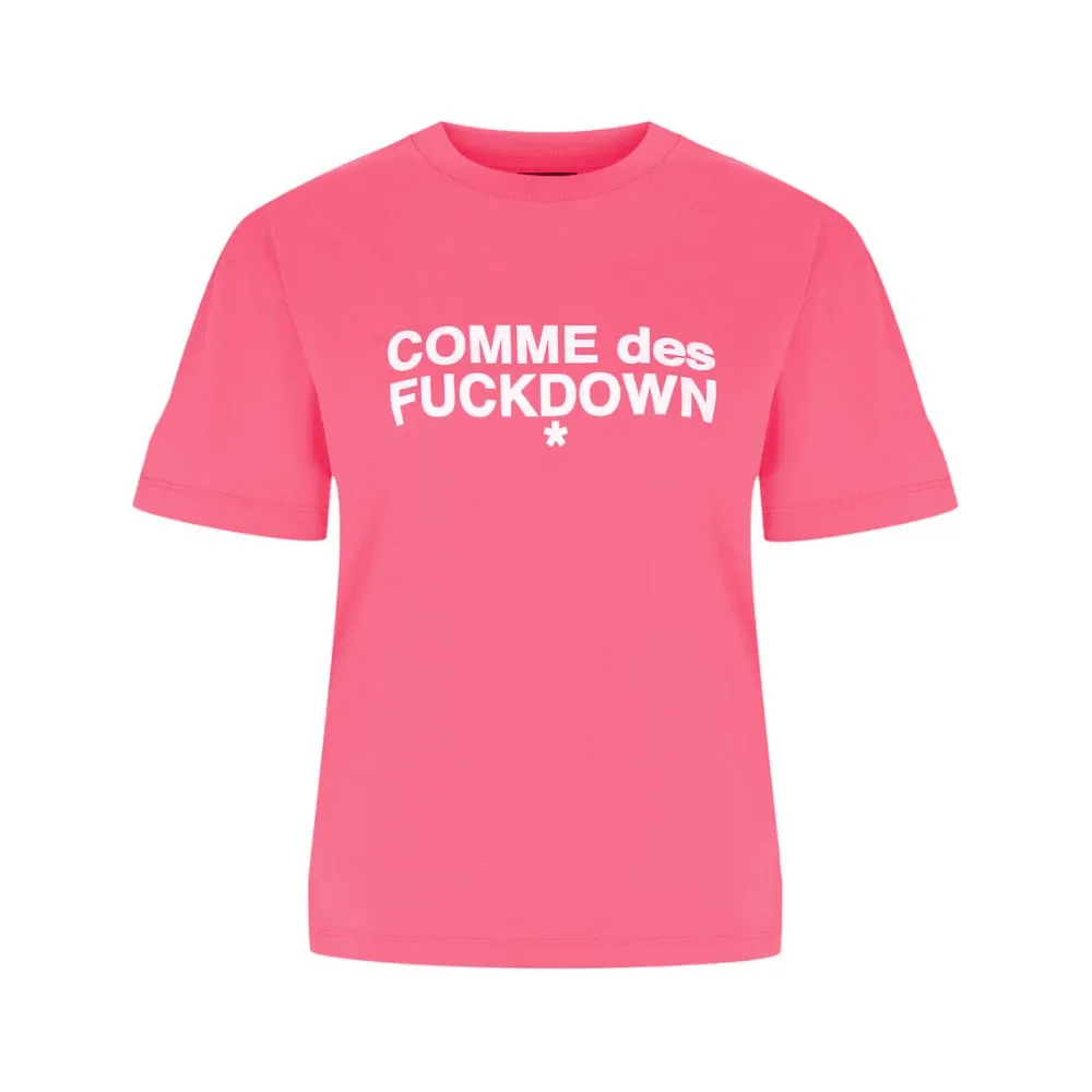 Comme Des Fuckdown Pink Cotton Women T-Shirt sold by Siebentaschen