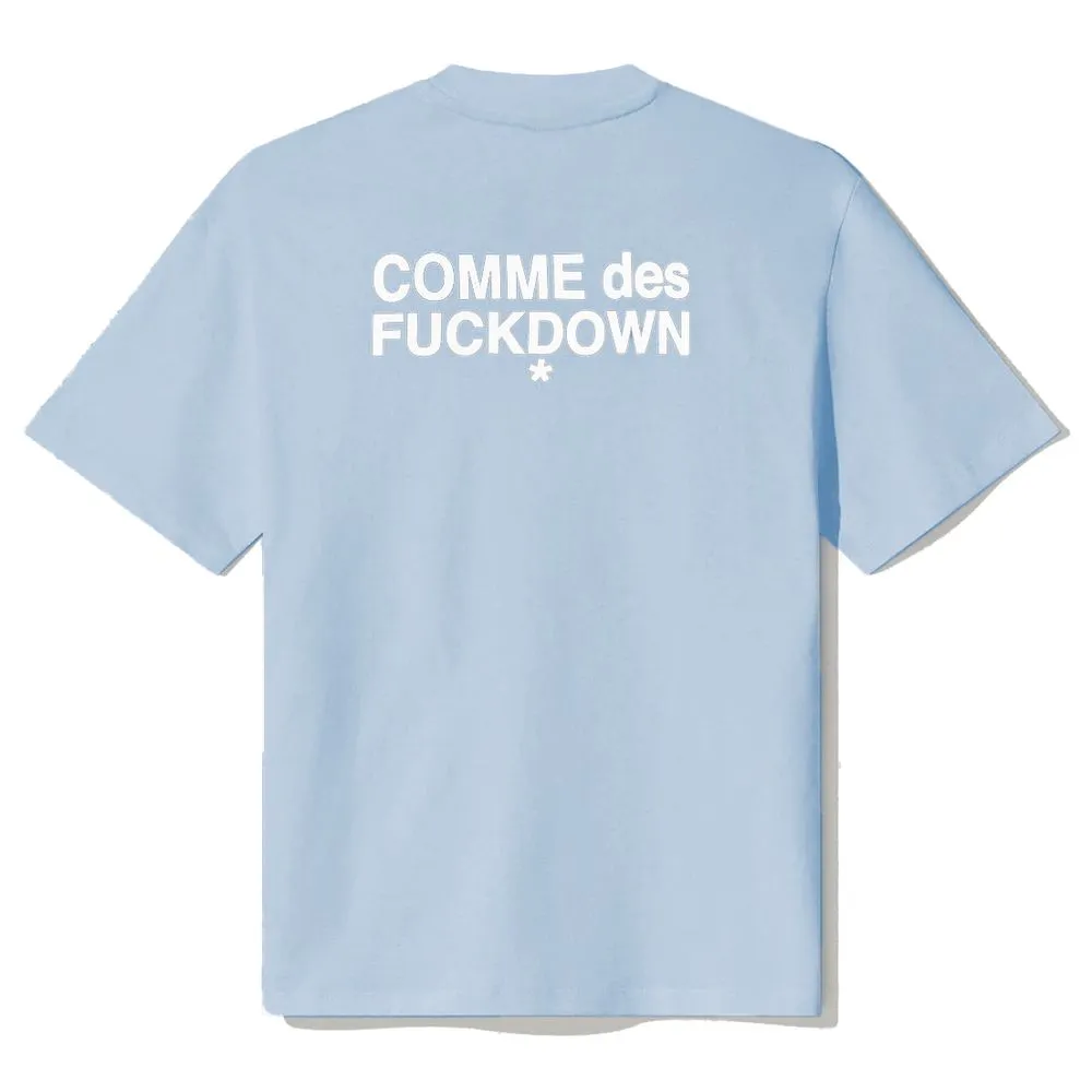 Comme Des Fuckdown Blue Cotton Women T-Shirt sold by Siebentaschen product image thumbnail 2
