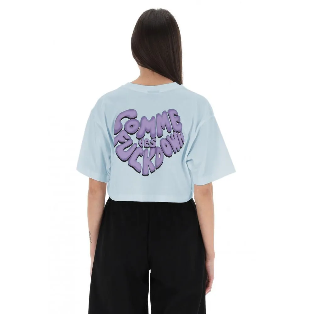 Comme Des Fuckdown Blue Cotton Women T-Shirt sold by Siebentaschen product image thumbnail 2