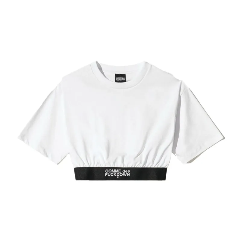 Comme Des Fuckdown White Cotton Women T-Shirt sold by Siebentaschen