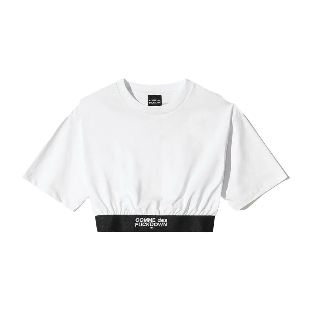 Comme Des Fuckdown White Cotton Women T-Shirt sold by Siebentaschen