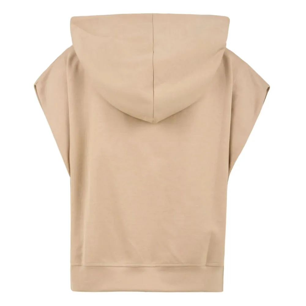 Hinnominate Beige Cotton Women Sleeveless Hoodie sold by Siebentaschen product image thumbnail 2