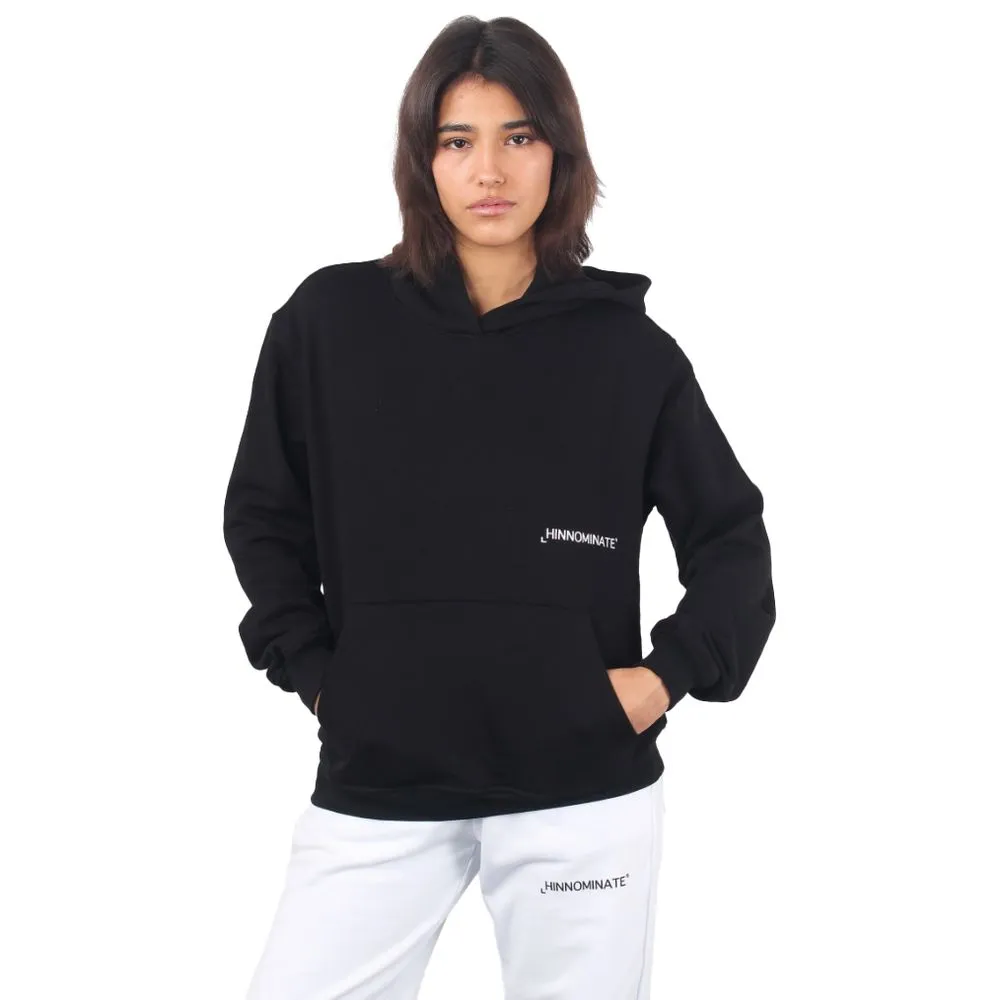 Hinnominate Black Cotton Women Hoodie sold by Siebentaschen