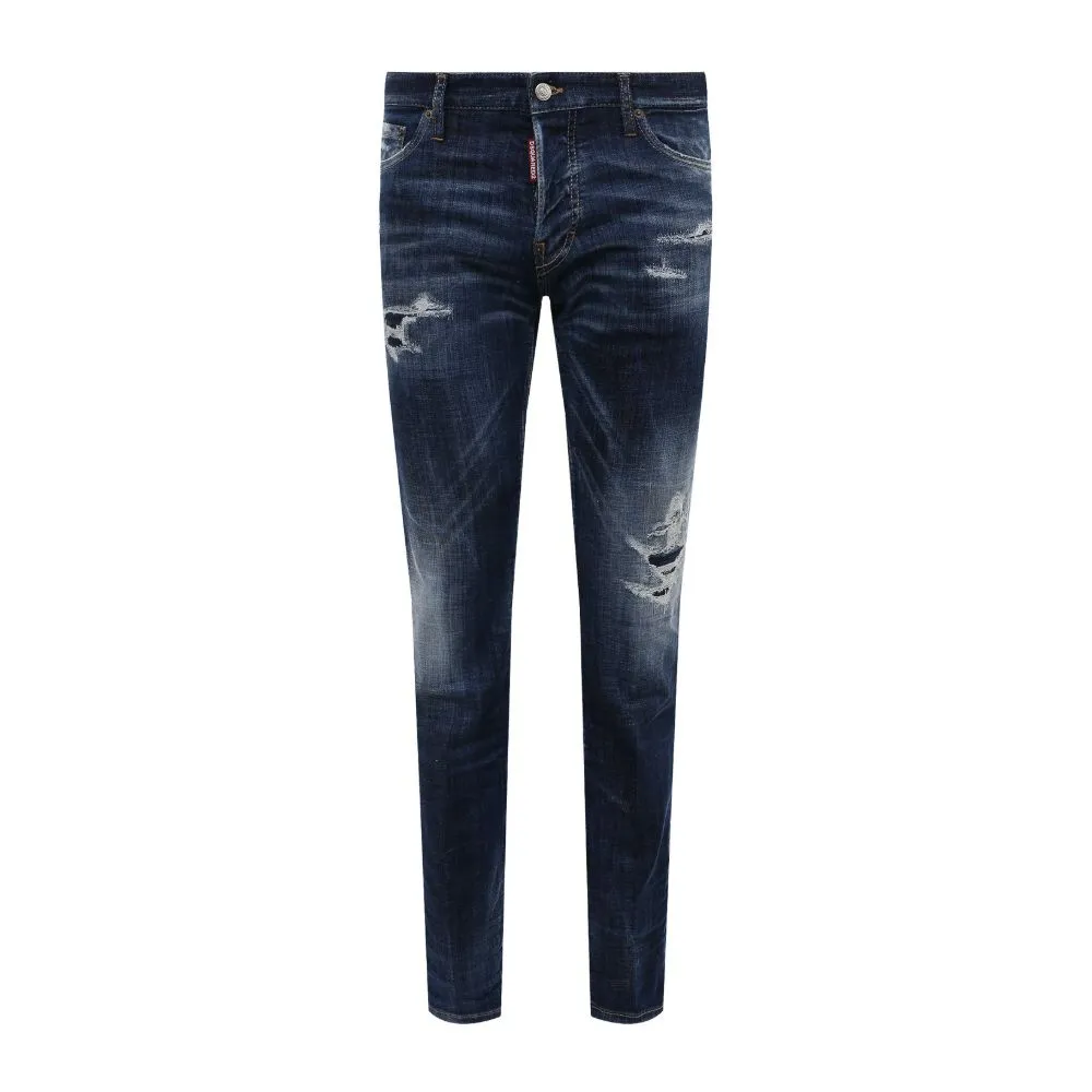 Dsquared² Blue Cotton Men Slim Jean sold by Siebentaschen