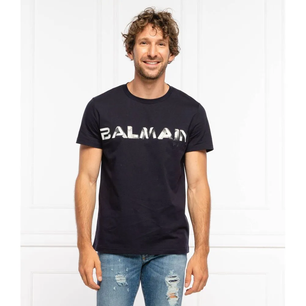 Balmain Blue Cotton T-Shirt sold by Siebentaschen product image thumbnail 4