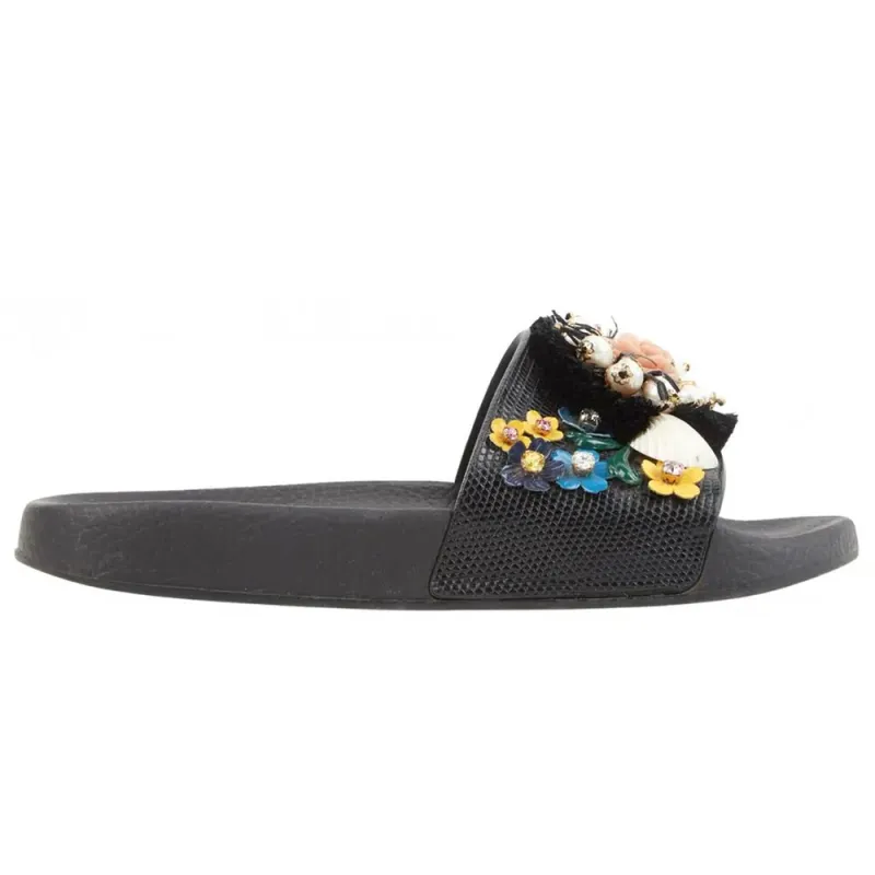 Dolce & Gabbana Black Calfskin Women Sandal sold by Siebentaschen
