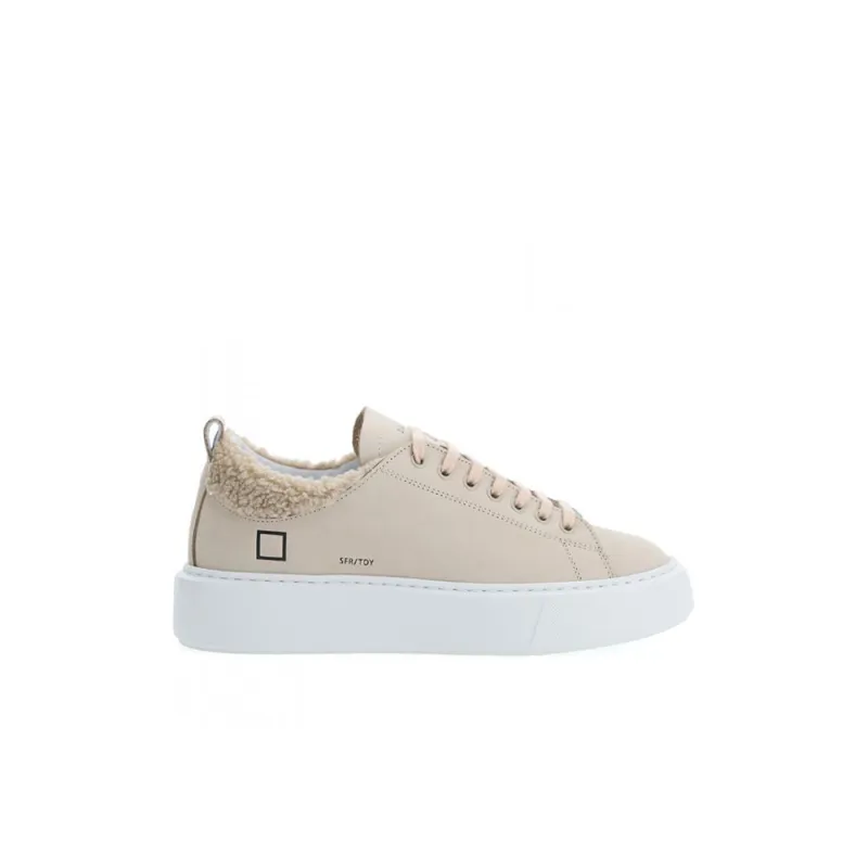 D.A.T.E Beige Leather Sneaker sold by Siebentaschen