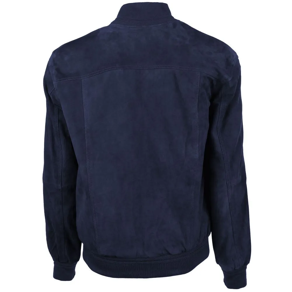 Emilio Romanelli Blue Calfskin Men Bomber Jacket sold by Siebentaschen product image thumbnail 2