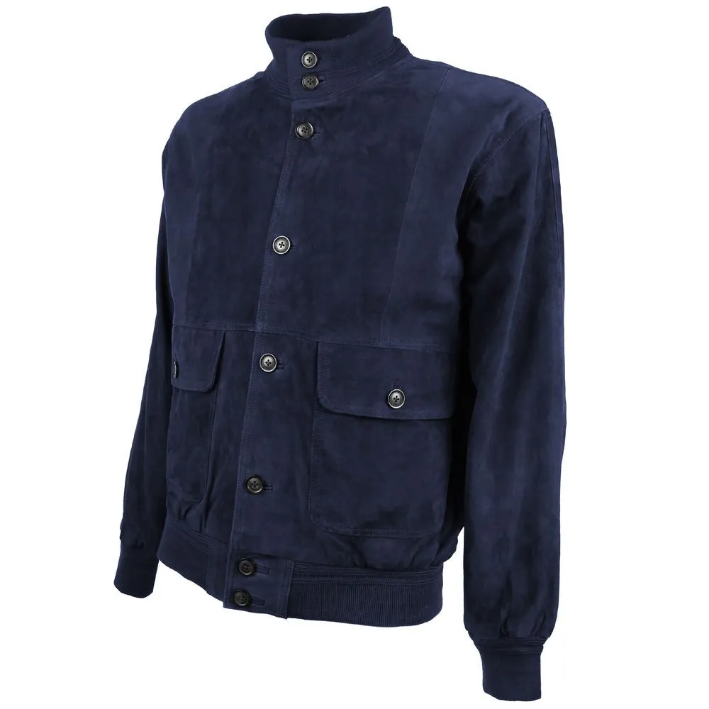 Emilio Romanelli Blue Calfskin Men Bomber Jacket sold by Siebentaschen product image thumbnail 3