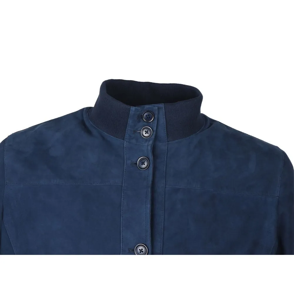 Emilio Romanelli Blue Calfskin Men Bomber Jacket sold by Siebentaschen product image thumbnail 4
