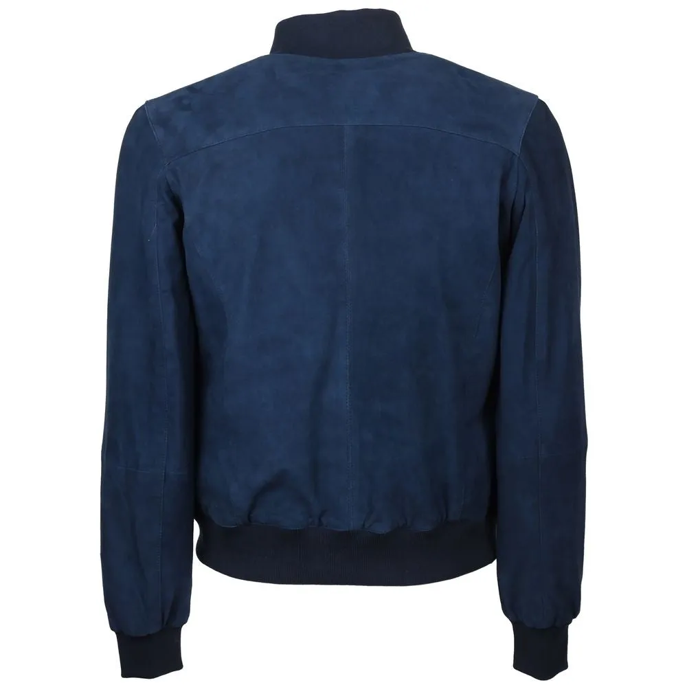 Emilio Romanelli Blue Calfskin Men Bomber Jacket sold by Siebentaschen product image thumbnail 2